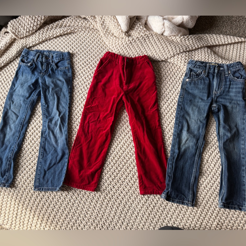 3 pairs boys size 6 pant lot- wranglers, children place, and Gymboree